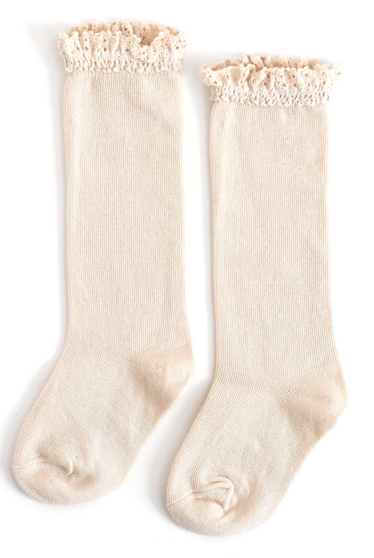Vanilla Lace Knee High Socks