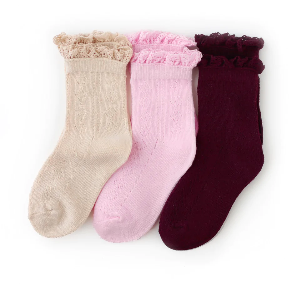 Fancy Lace Midi Socks 3 pack