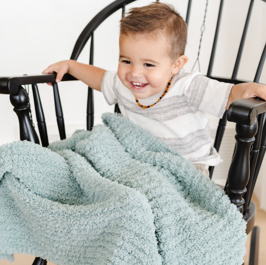 Saranoni Ribbed Bamboni Toddler Blanket- Surf