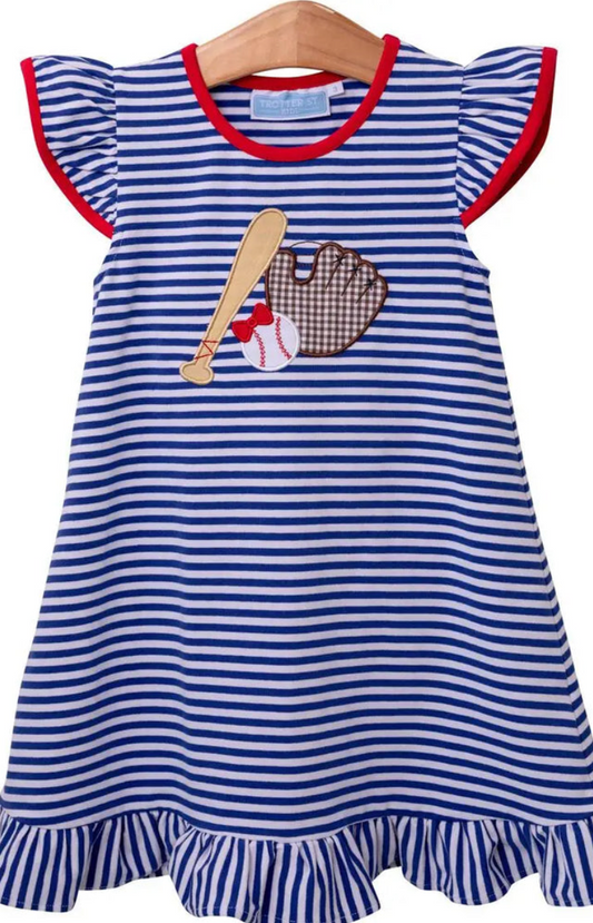 Trotter Street Baseball Applique Dress