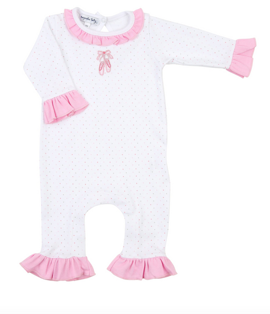Embroidered Ruffle Playsuit with Ballet Shoes