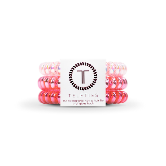 Think Pink - Small Spiral Hair Coils, Hair Ties, 3-pack