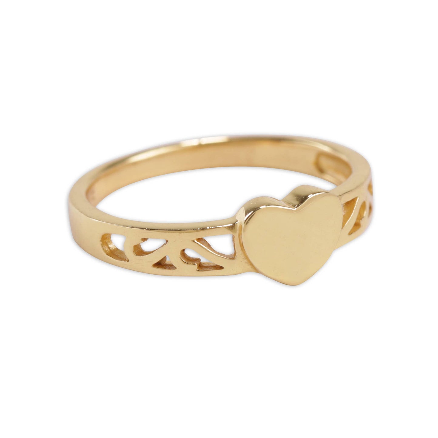 Gold-Plated Heart Ring for Girls