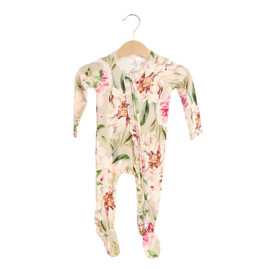 Hannah Floral Bamboo Baby Footed Pajamas