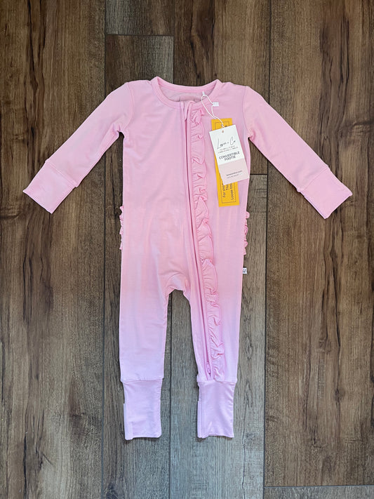 Lillian Pink Zip Footie