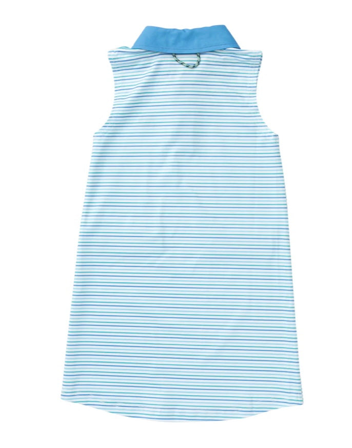 Pro Performance Polo Dress in Sea Breeze Stripe
