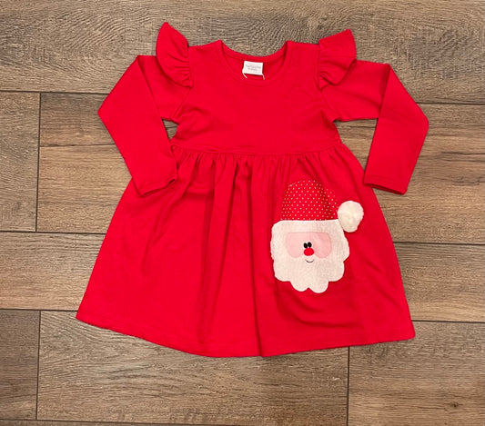 Santa Pocket Ruffle Dress